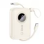 Dudao PD22.5W Powerbank z wbudowanymi kablami, szybkie ładowanie, 10000mAh, biały