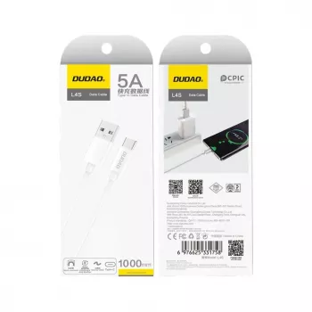 Przewód Dudao USB-A do USB-C 1m Czarny