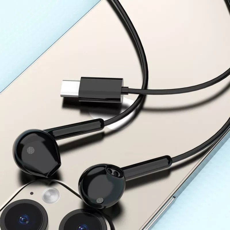 DUDAO X3C słuchawki douszne przewodowe USB-C 1,2 m - czarny