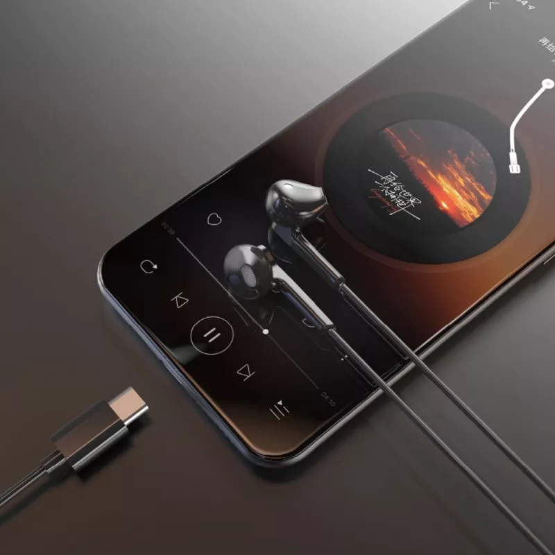 DUDAO X3C słuchawki douszne przewodowe USB-C 1,2 m - czarny