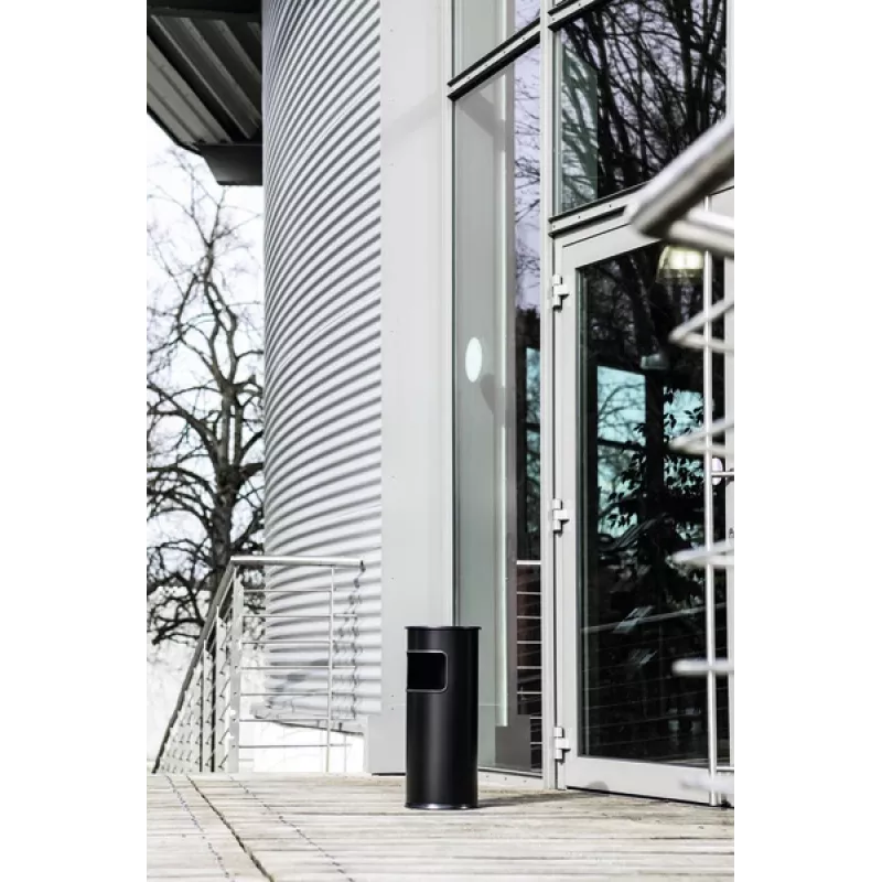 DURABLE 3330-01 Okrągły Metalowy Kosz na Śmieci, 17 L, Srebrny