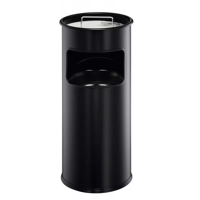 DURABLE 3330-01 Okrągły Metalowy Kosz na Śmieci, 17 L, Srebrny