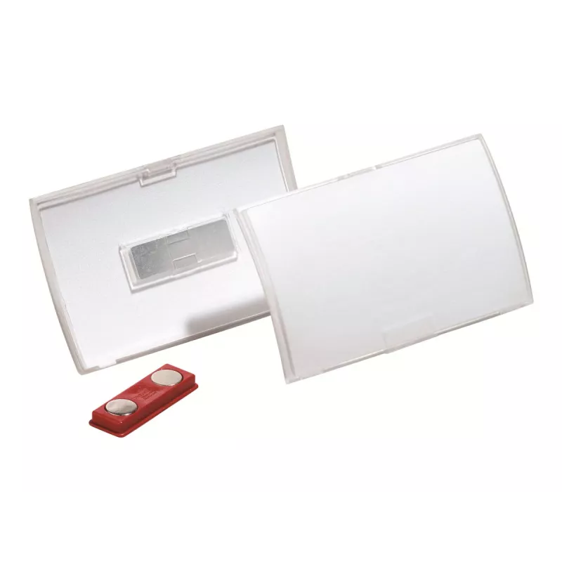 DURABLE CLICK FOLD Magnetyczny uchwyt na identyfikator 90x54 mm, Przezroczysty, Opakowanie 10 szt. (821519)