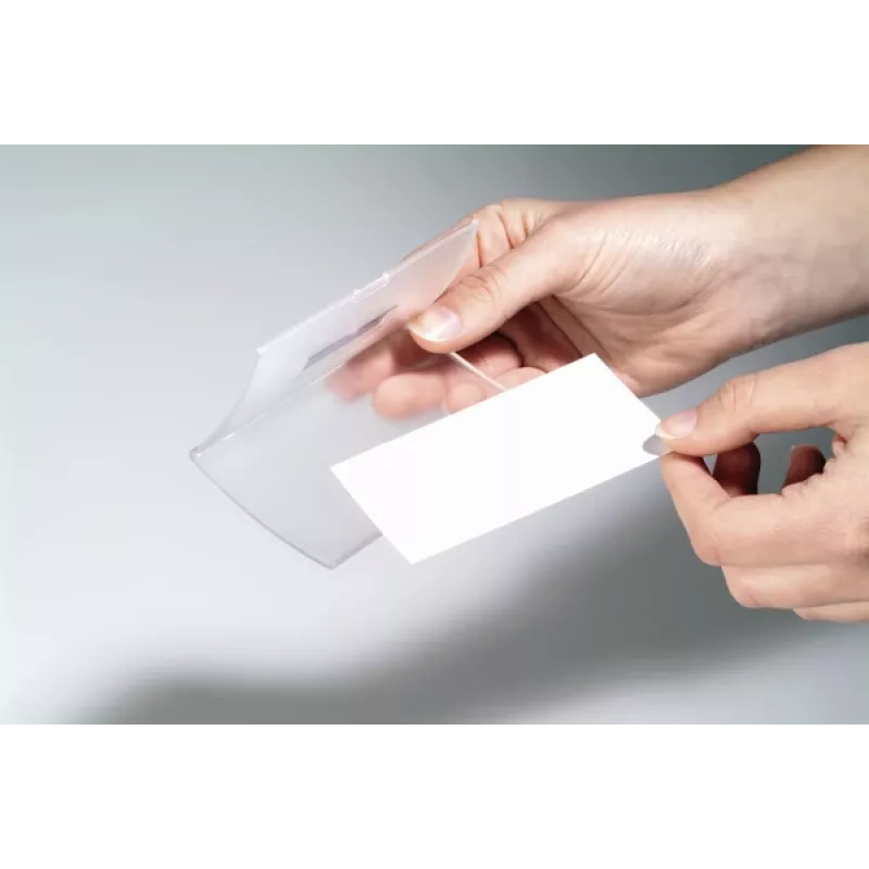 DURABLE CLICK FOLD Magnetyczny uchwyt na identyfikator 90x54 mm, Przezroczysty, Opakowanie 10 szt. (821519)