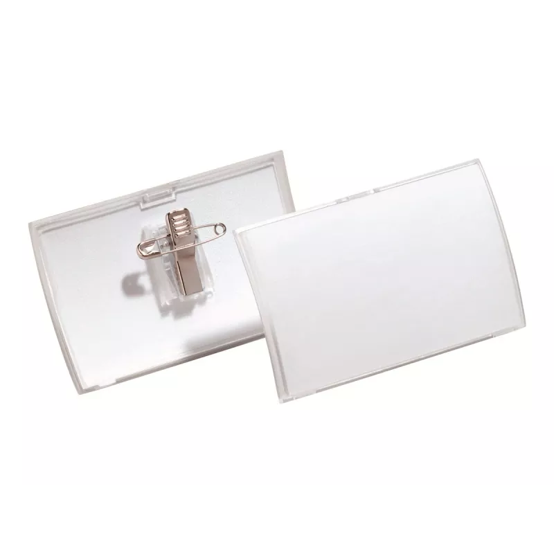 DURABLE CLICK FOLD Etui na identyfikator z klipsem kombinowanym, 90 x 54 mm, przezroczyste, opakowanie 25 szt. (821419)