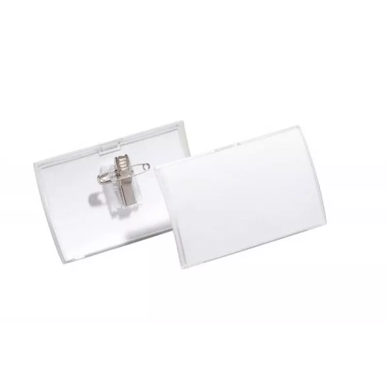 DURABLE CLICK FOLD Etui na identyfikator z klipsem kombinowanym, 90 x 54 mm, przezroczyste, opakowanie 25 szt. (821419)