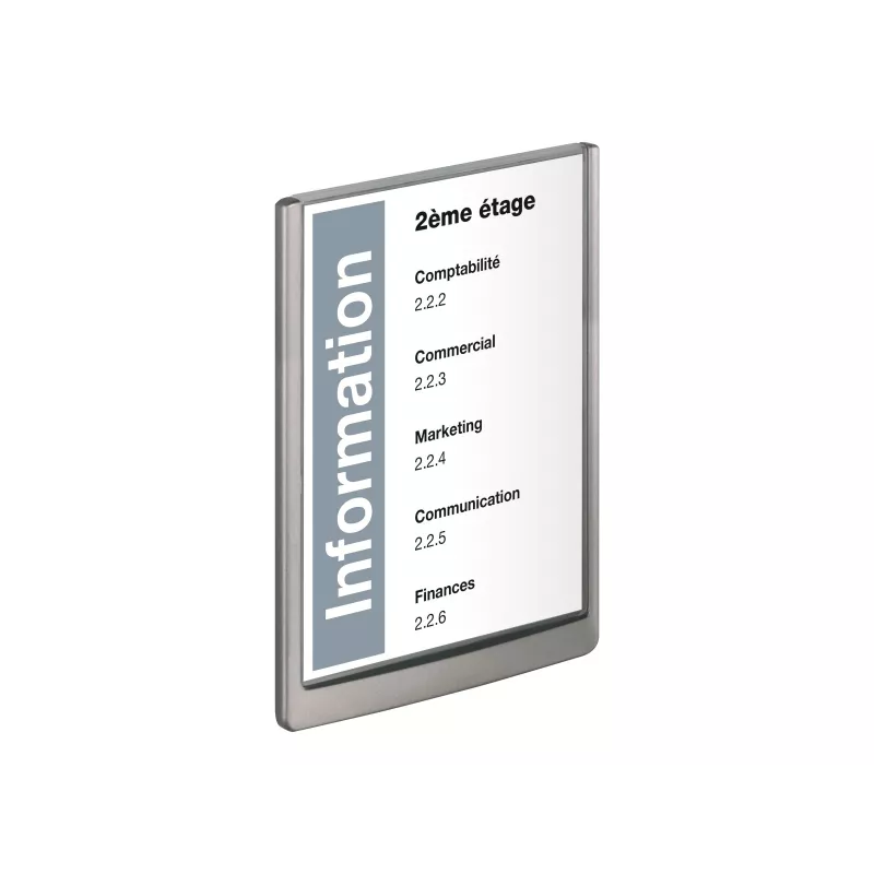 DURABLE CLICK SIGN A4 pionowa tabliczka na drzwi srebrna 486737