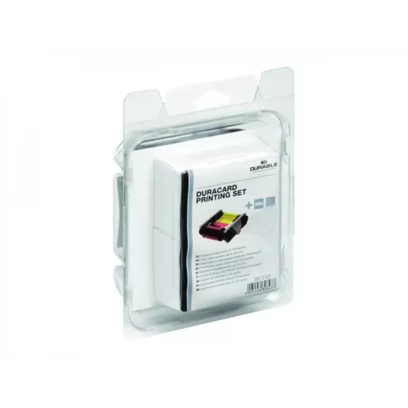 Zestaw akcesoriów do drukarki DURABLE DURACARD ID 300 z czarną monochromatyczną wstęgą i kartą czyszczącą 891300