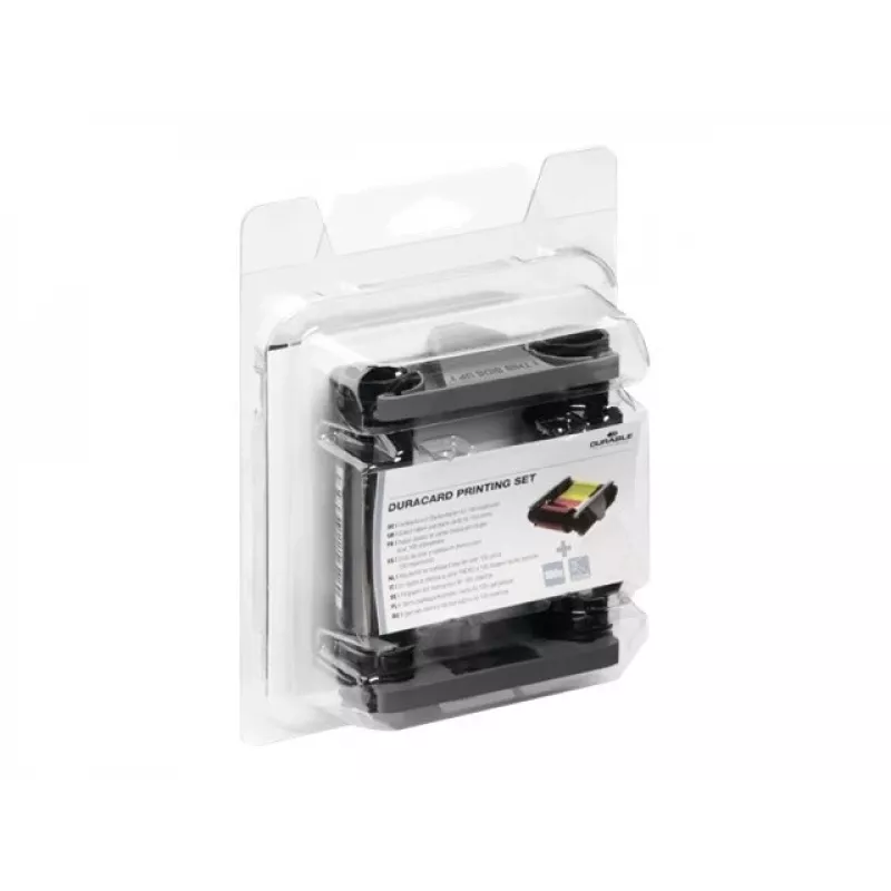 Zestaw akcesoriów do drukarki DURABLE DURACARD ID 300 z czarną monochromatyczną wstęgą i kartą czyszczącą 891300