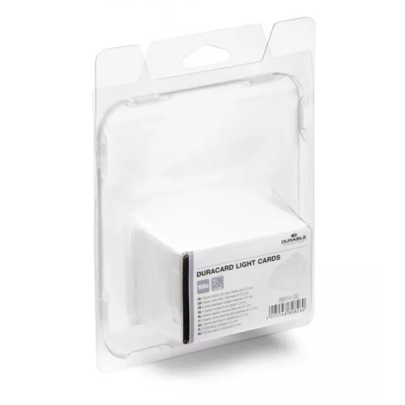 DURABLE DURACARD® Karty plastikowe 0,50 mm białe CR80 (100 sztuk) 891402