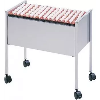 Wózek na zawieszki DURABLE ECONOMY 80 na A4, czarna stal, 4 kółka skrętne, 2 z hamulcami 309523