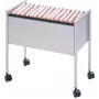 Wózek na zawieszki DURABLE ECONOMY 80 na A4, czarna stal, 4 kółka skrętne, 2 z hamulcami 309523