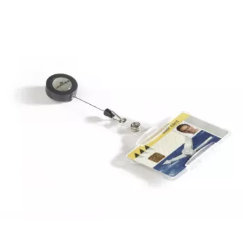 DURABLE uchwyt na kartę ID ze zwijanym mechanizmem na 1 kartę, opakowanie 10 szt. 801119