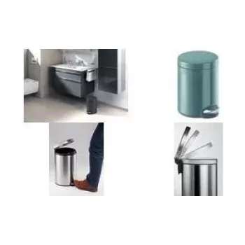 DURABLE Metalowy kosz na pedały okrągły 5 L srebrny 341058