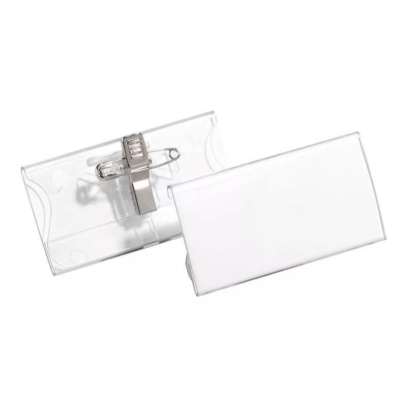 DURABLE Uchwyt na identyfikator 40x75 mm z klipsem Combi, akryl, przezroczysty, 25/szt. (812119)