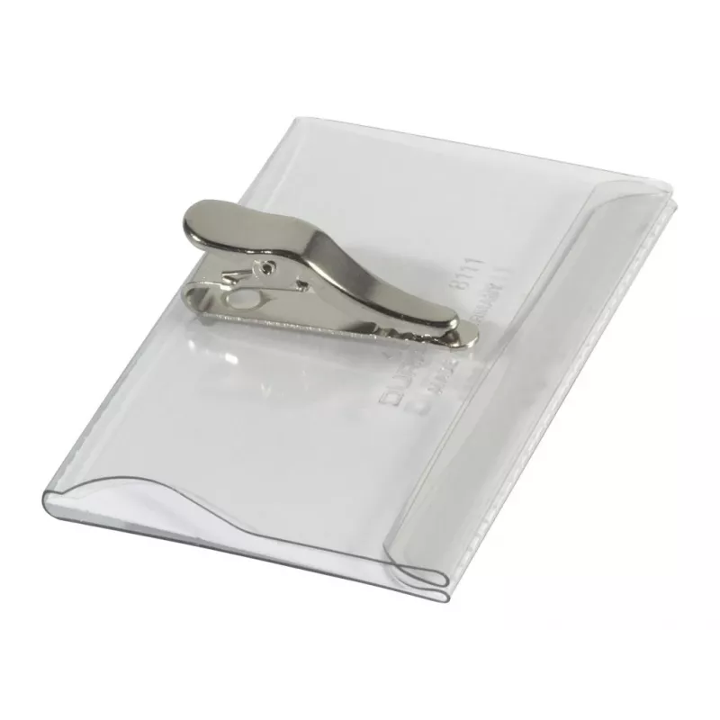DURABLE Etui na identyfikator 54x90 mm z klipsem krokodylkowym, opakowanie 25 szt., przezroczyste 811119