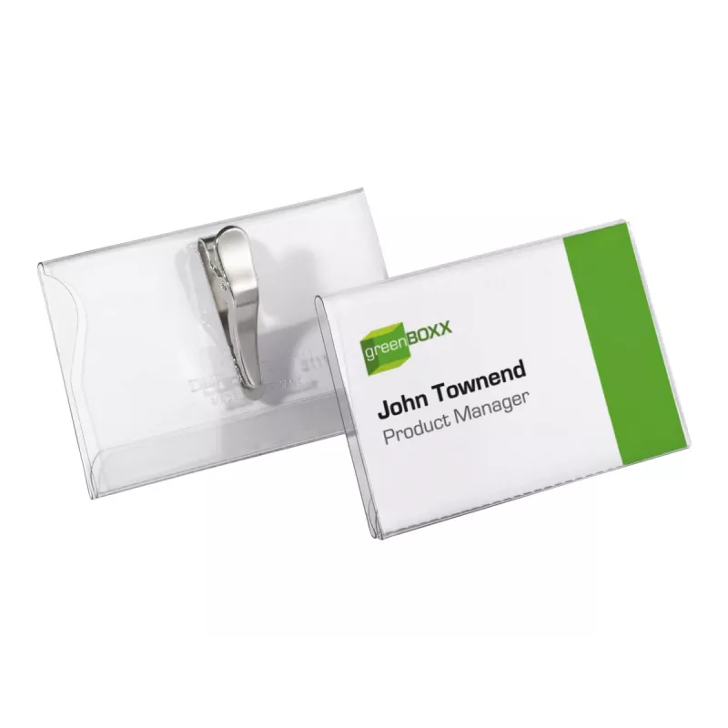 DURABLE Etui na identyfikator 54x90 mm z klipsem krokodylkowym, opakowanie 25 szt., przezroczyste 811119