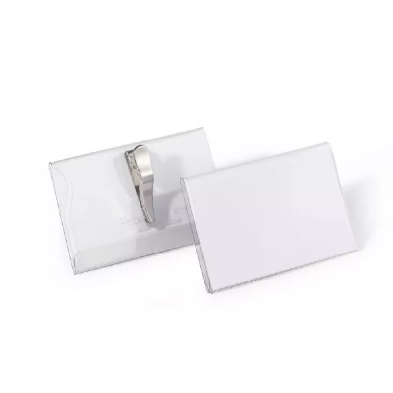 DURABLE Etui na identyfikator 54x90 mm z klipsem krokodylkowym, opakowanie 25 szt., przezroczyste 811119