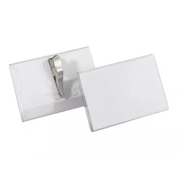 DURABLE Etui na identyfikator 54x90 mm z klipsem krokodylkowym, opakowanie 25 szt., przezroczyste 811119
