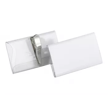 DURABLE Uchwyt na identyfikator 75x40 mm z klipsem krokodylkowym, przezroczysty, 25 sztuk 811019