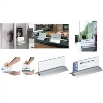 DURABLE PRESENTER DE LUXE Tabliczka na biurko 61x210 mm, przezroczysty akryl, 2 sztuki 820219