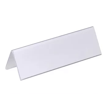 DURABLE VISIFIX® Tabliczka na stół z nazwiskiem w stylu namiotowym 61/122x210 mm, przezroczysty PVC, opakowanie 25 szt. (805219)