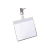 DURABLE VISITOR Uchwyt na identyfikator 90 x 60 mm z klipsem obrotowym, przezroczysty, 25 sztuk (800319)