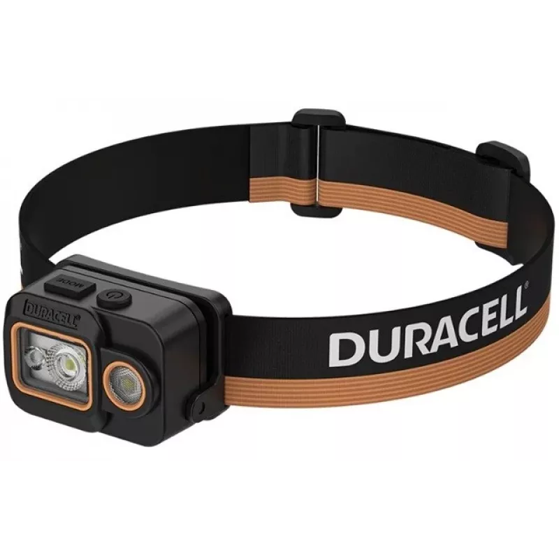 Duracell DH700R akumulatorowa latarka czołowa LED, 700 lumenów, czujnik ruchu, IPX4, czarno-pomarańczowa