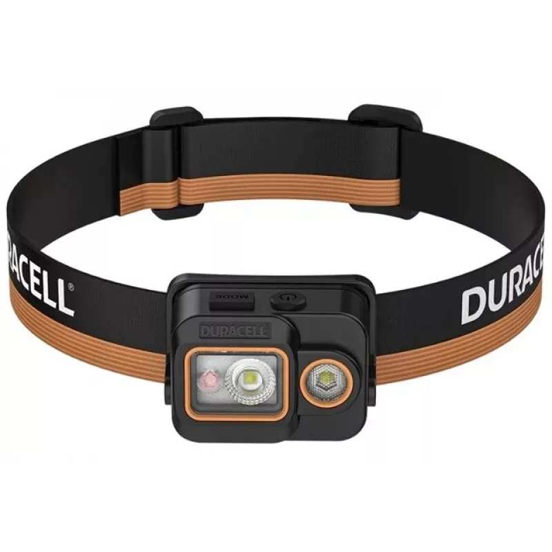Duracell DH700R akumulatorowa latarka czołowa LED, 700 lumenów, czujnik ruchu, IPX4, czarno-pomarańczowa
