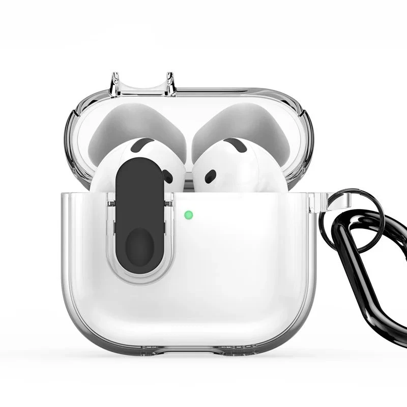 Dux Ducis Apple AirPods 4 PECL Series PC+TPU Cover with Hook Black Clear