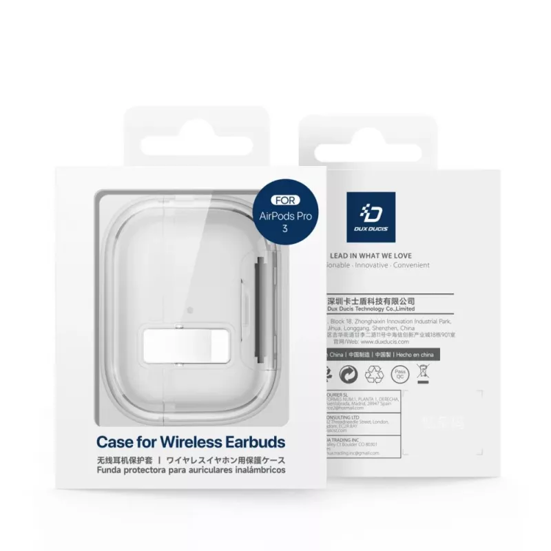 Dux Ducis Apple AirPods Pro 3 PECR Series PC+TPU Cover with Hook Grey