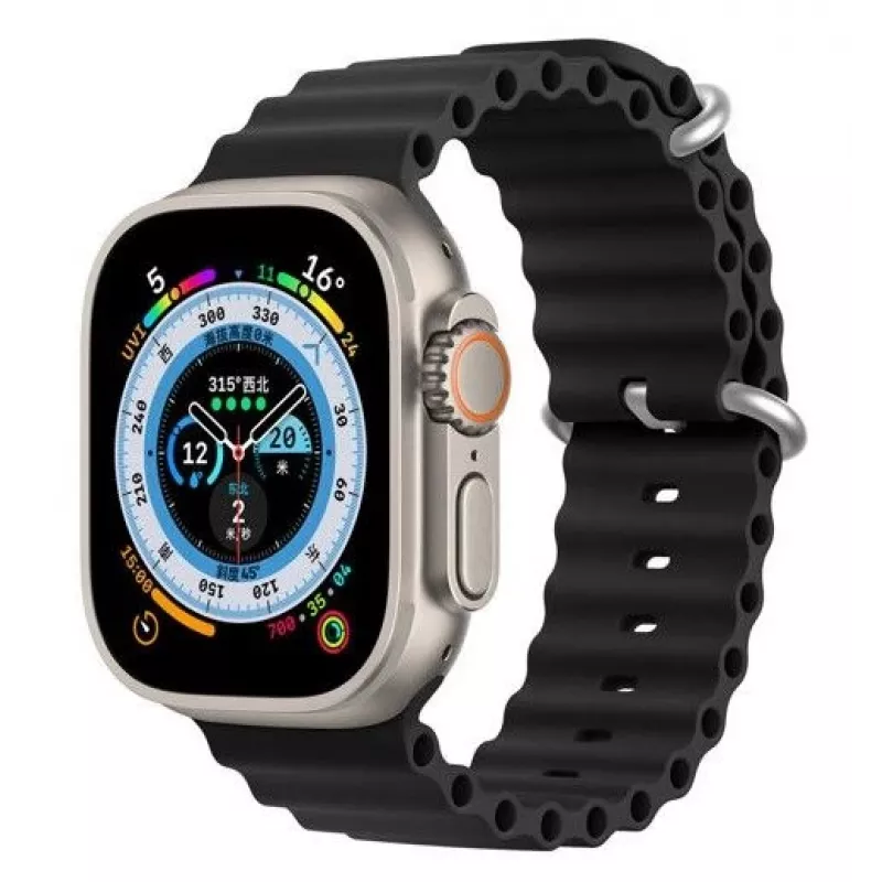 Dux Ducis Apple Silicone Strap for Apple Watch 42/44/45/46/49mm Black