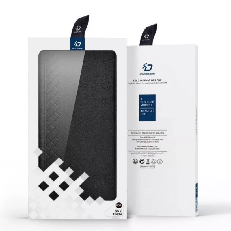 Dux Ducis Bril Series Flip Wallet Case do Samsung Galaxy Z Fold4, Czarny, Premium PU Skóra z Podpórką i Kieszeniami na Karty
