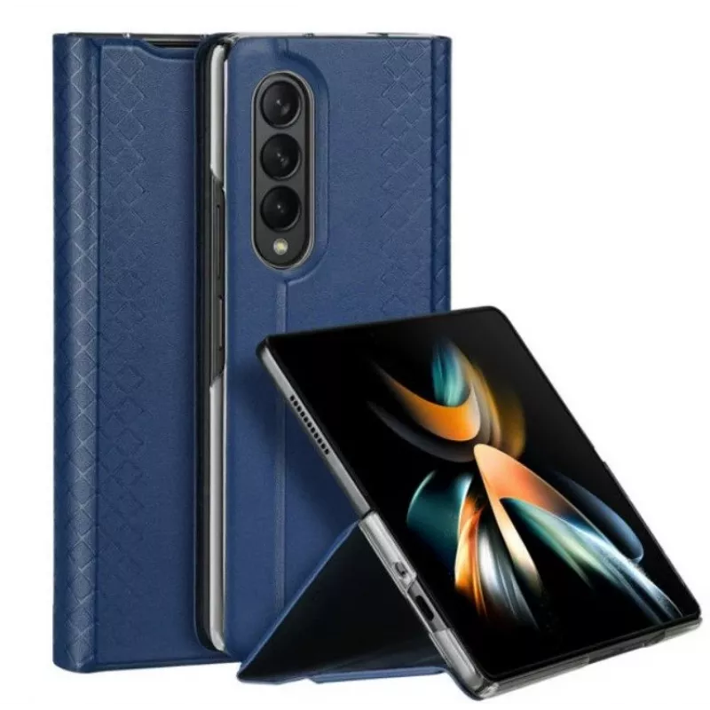 Dux Ducis Bril Series Flip Wallet Case dla Samsung Galaxy Z Fold4, Ciemnoniebieski