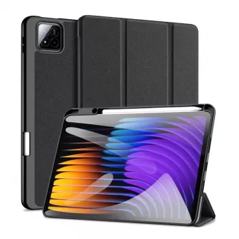 Dux Ducis Domo Series etui na tablet z trzypanelową podstawką ze skóry PU do Xiaomi Redmi Pad 7/7 Pro, czarny