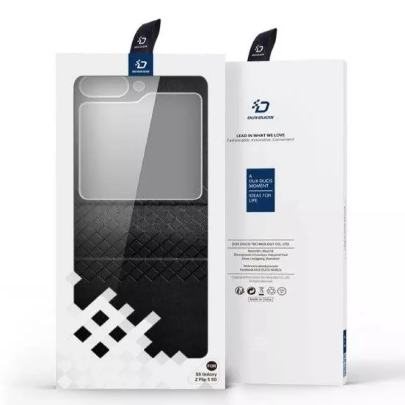 Dux Ducis Galaxy Z Flip5 5G Flip Leather Case Wallet Black