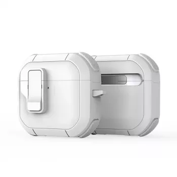 Dux Ducis PECP Series PC+TPU Cover with Hook for AirPods 4, White