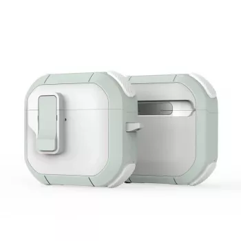 Dux Ducis PECP Series PC+TPU Cover with Hook for AirPods 4, White Green