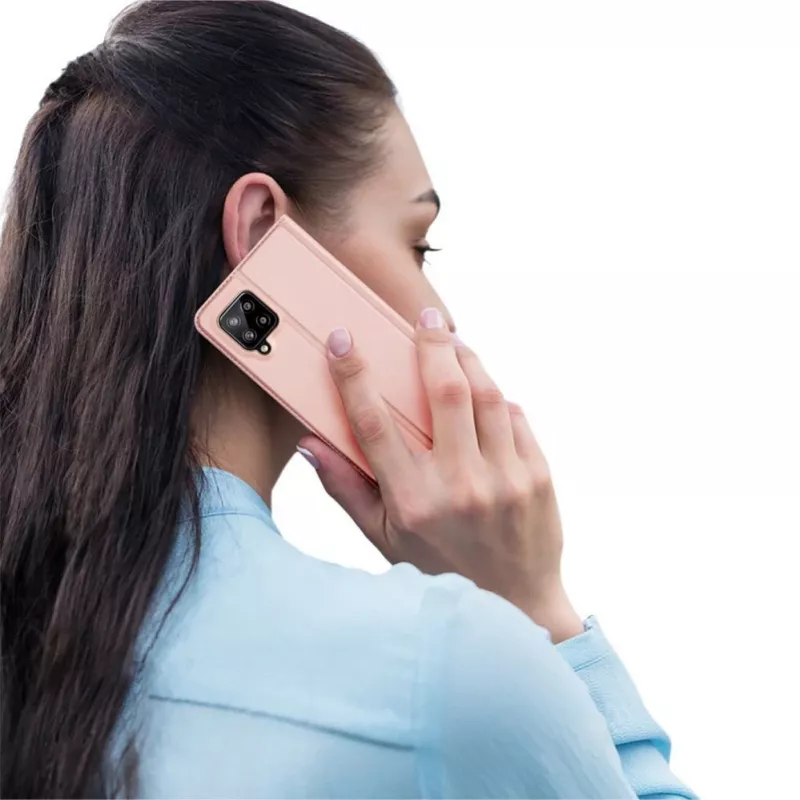 DUX DUCIS Skin Pro Flip Case dla Samsung Galaxy A54 5G, Różowy, Skóra PU z Kieszenią na Kartę i Podpórką