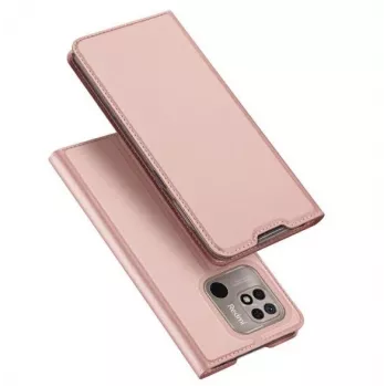 Dux Ducis Skin Pro Flip Case do Xiaomi Redmi 10C, skóra PU z kieszenią na kartę i podstawką, różowy