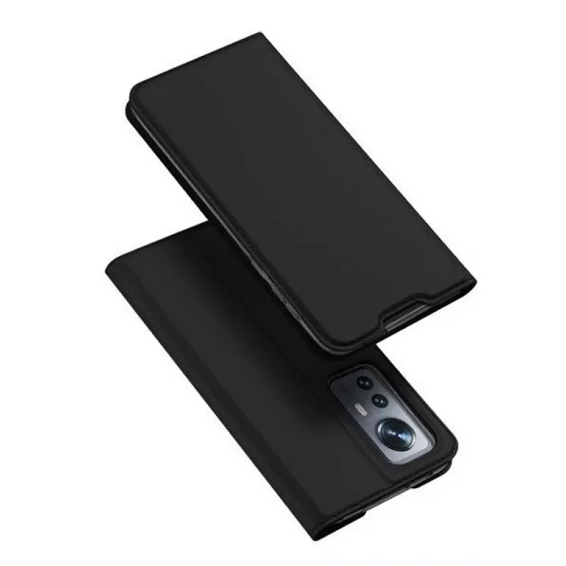 Dux Ducis Skin Pro Holster Cover Flip Case do Xiaomi 12X / 12, Czarny, Skóra PU, Kieszeń na kartę, Podpórka