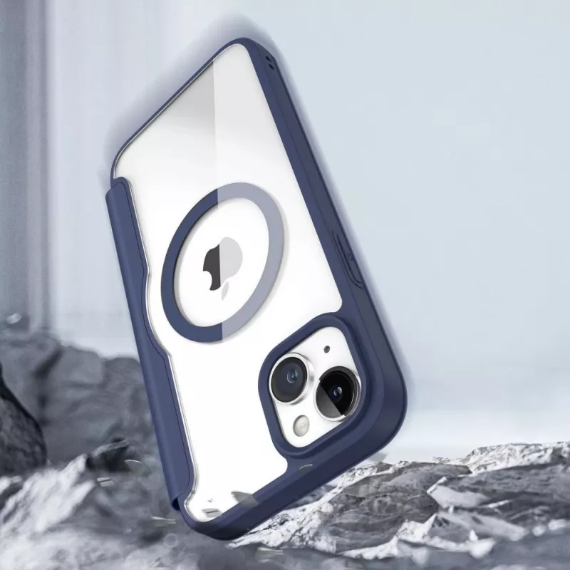Dux Ducis Skin X Pro Magnetic Flip MagSafe Case do Apple iPhone 15 Plus - Niebieski