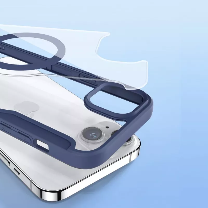 Dux Ducis Skin X Pro Magnetic Flip MagSafe Case do Apple iPhone 15 Plus - Niebieski