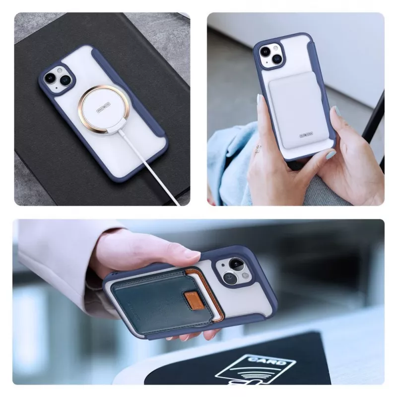 Dux Ducis Skin X Pro Magnetic Flip MagSafe Case do Apple iPhone 15 Plus - Niebieski