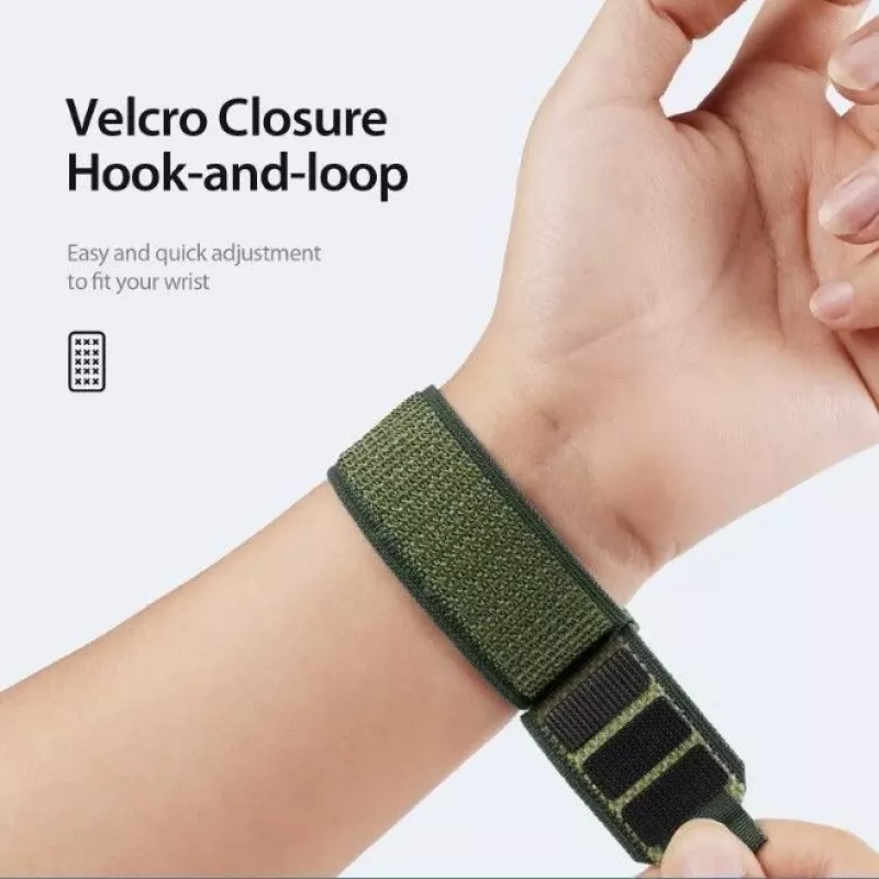 Pasek sportowy DUX DUCIS na rzep do Apple Watch 42/44/45/46/49mm Zielony