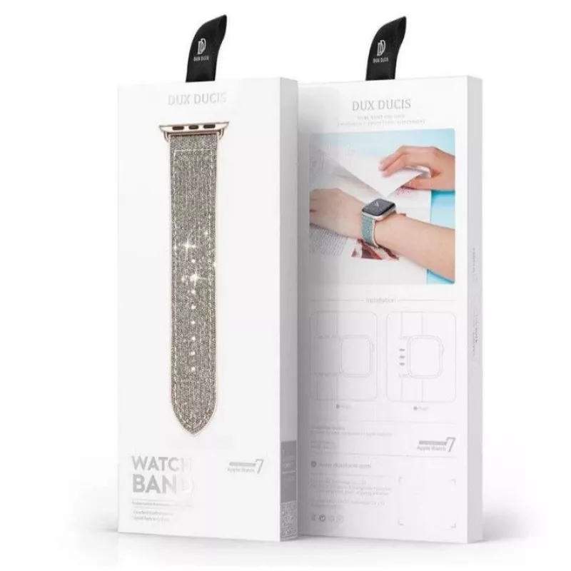 Bransoleta ze stali nierdzewnej DUX DUCIS Link Bracelet dla Apple Watch Band 7/6/5/4/3/2/SE (41/40/38mm) Srebrny