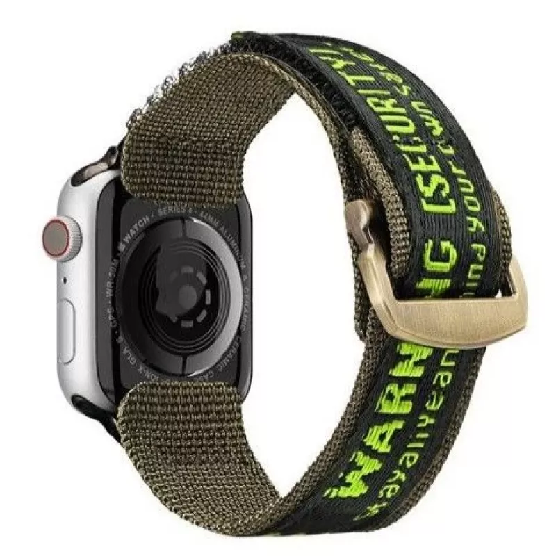 Pasek Dux Ducis (Wersja Outdoor) do Apple Watch Ultra, SE, 8, 7, 6, 5, 4, 3, 2, 1 (49, 45, 44, 42 mm) Nylonowa Bransoleta Czarny Zielony