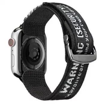 Pasek Dux Ducis (Wersja Outdoor) do Apple Watch Ultra, SE, Series 8, 7, 6, 5, 4, 3, 2, 1 (49, 45, 44, 42 mm) Nylon Czarny Srebrny