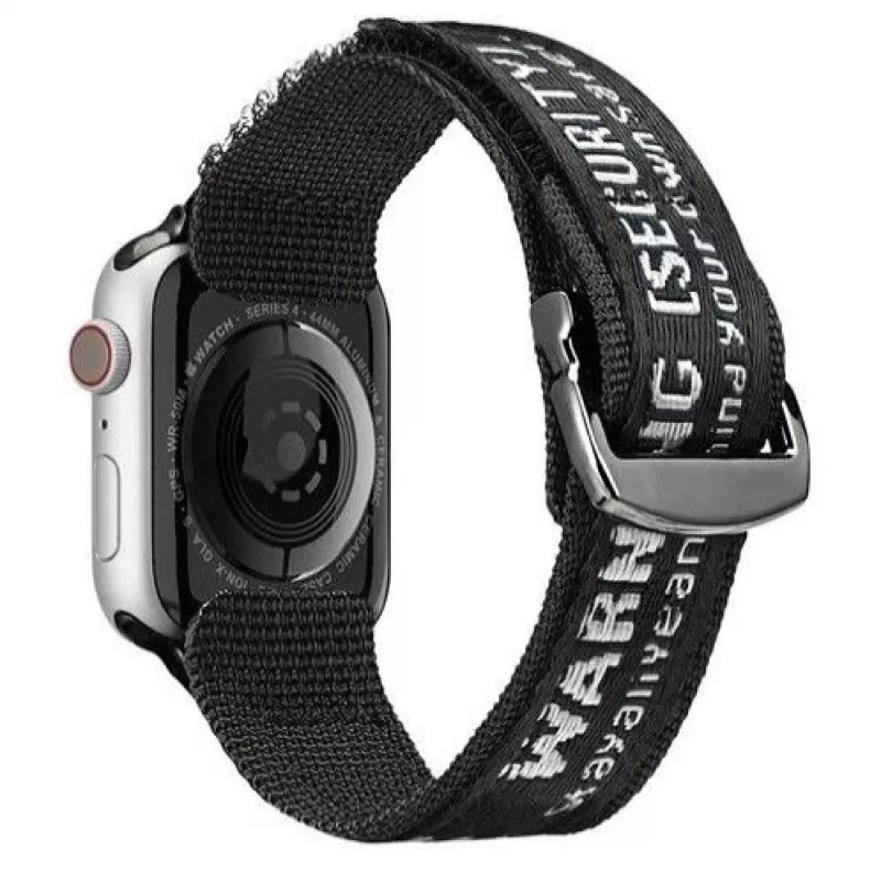 Pasek Dux Ducis (Wersja Outdoor) do Apple Watch Ultra, SE, Series 8, 7, 6, 5, 4, 3, 2, 1 (49, 45, 44, 42 mm) Nylon Czarny Srebrny