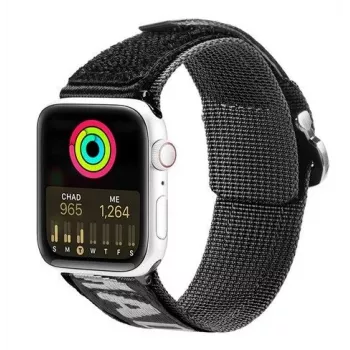 Pasek Dux Ducis (Wersja Outdoor) do Apple Watch Ultra, SE, Series 8, 7, 6, 5, 4, 3, 2, 1 (49, 45, 44, 42 mm) Nylon Czarny Srebrny